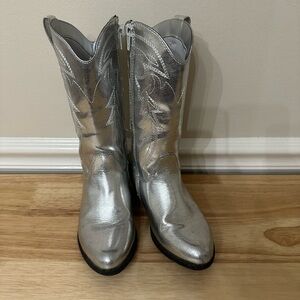 Silver Western-Style Women's Boots